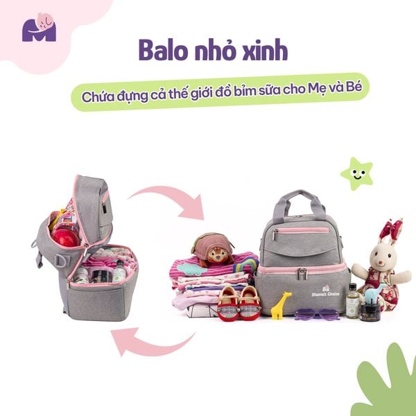Balo bỉm sữa Mama’s Choice chứa đựng cả thế giới của bé
