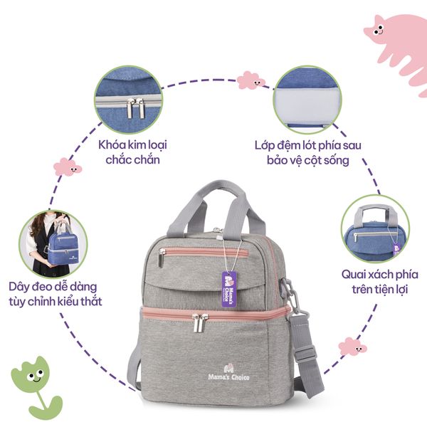 Balo Mama’s Choice tinh tế từng chi tiết