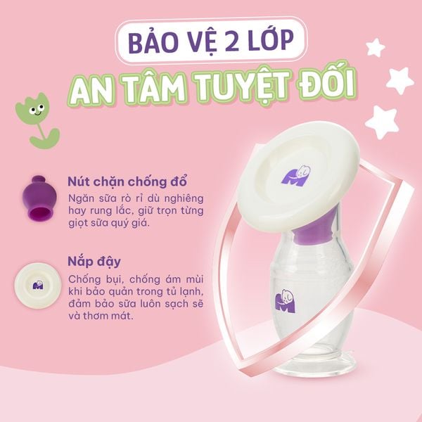 Cốc hứng sữa bảo vệ 2 lớp an tâm tuyệt đối