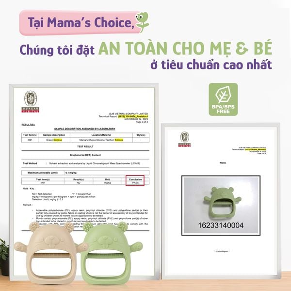Gặm nướu Mama’s Choice đạt tiêu chuẩn an toàn quốc tế