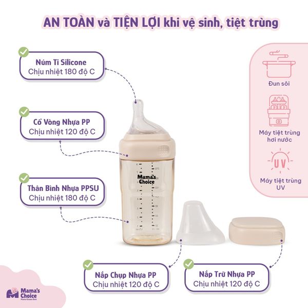 Nắp bình - núm ti vệ sinh tiện lợi an toàn
