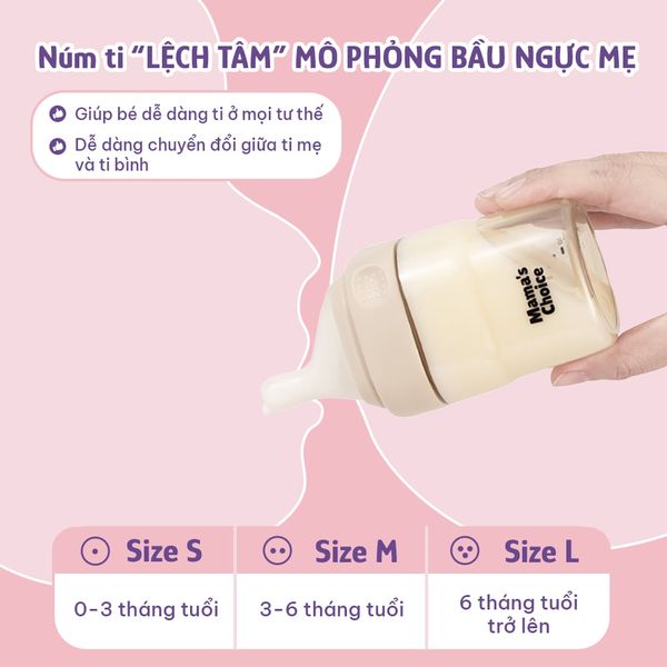 Núm ti “lệch tâm” mô phỏng bầu ti mẹ