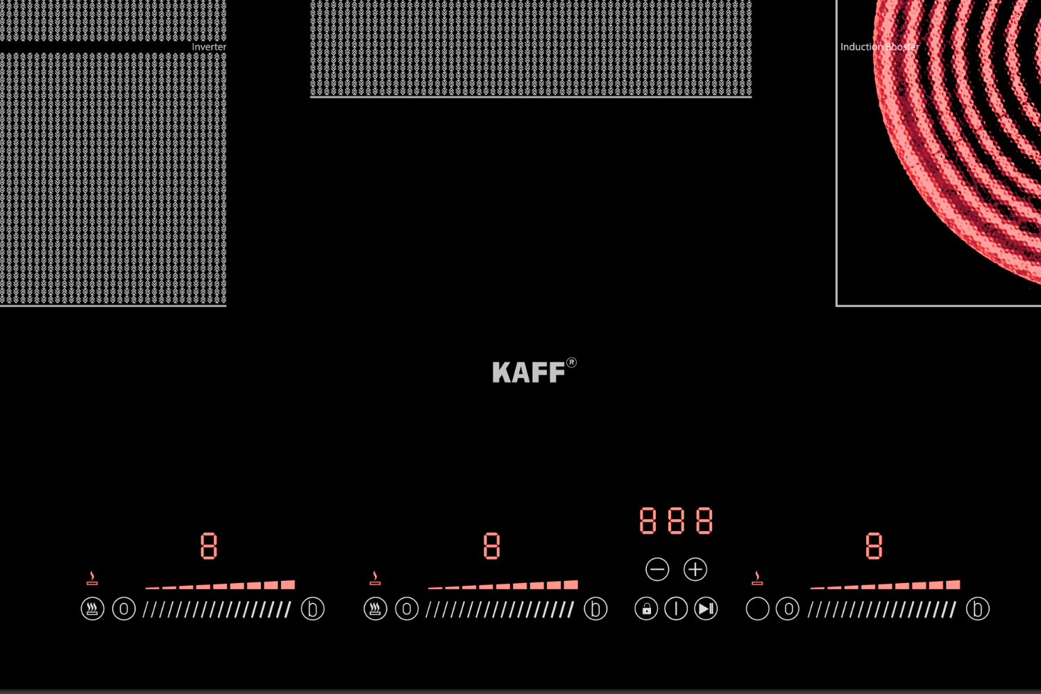 Bếp KAFF KF-IH6003IH được trang bị thanh cảm ứng trượt riêng từng vùng