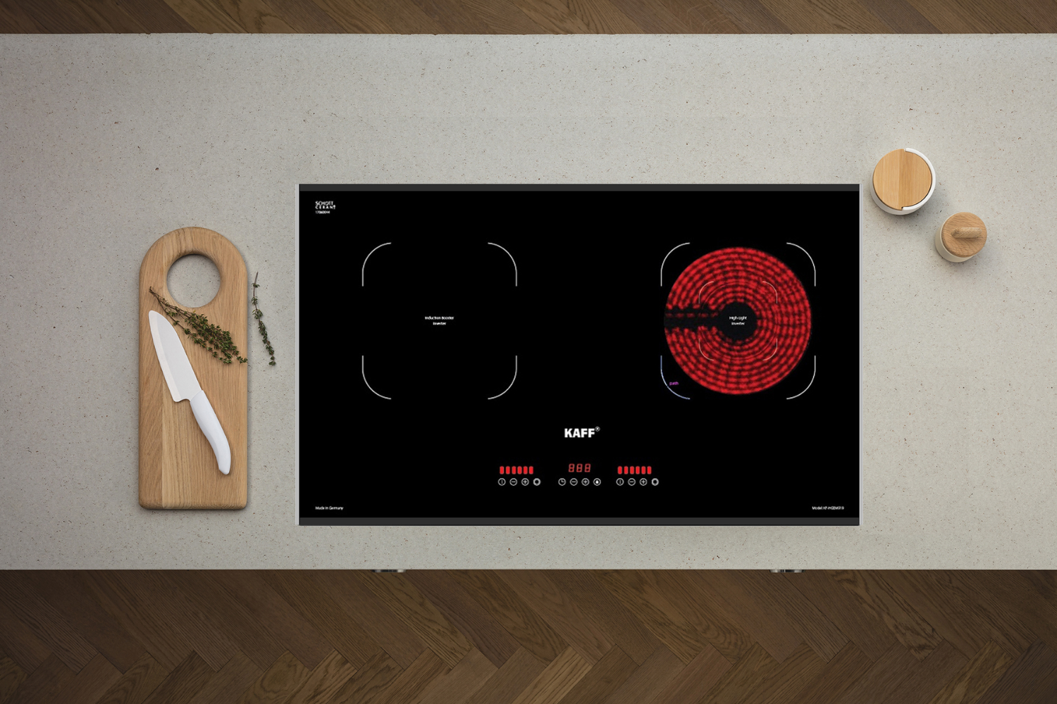 Bếp điện từ KAFF KF-EG901IH được trang bị 2 vùng nấu độc lập