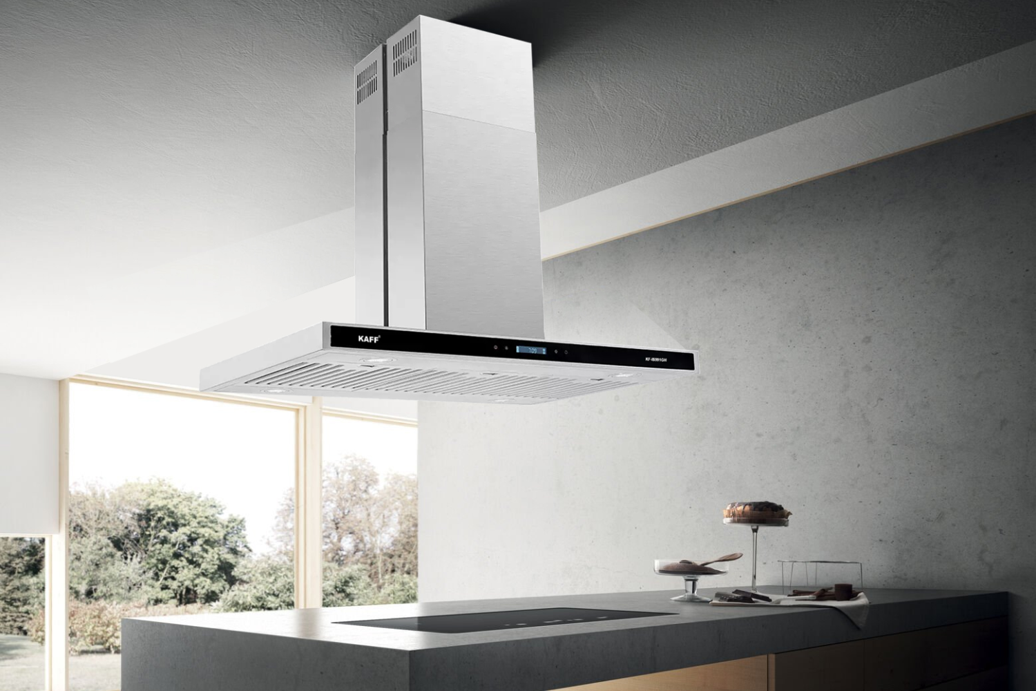 Kaff KF-IS991GH Máy được trang bị lưới lọc inox nhiều lớp giúp giữ lại dầu mỡ