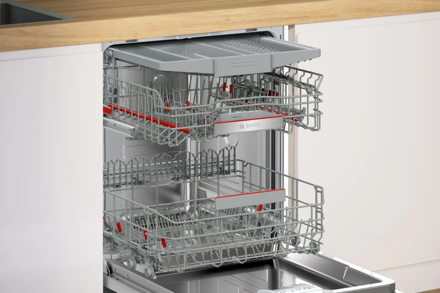 Thiết kế 3 giàn rửa rộng rãi có thể nâng hạ 5cm