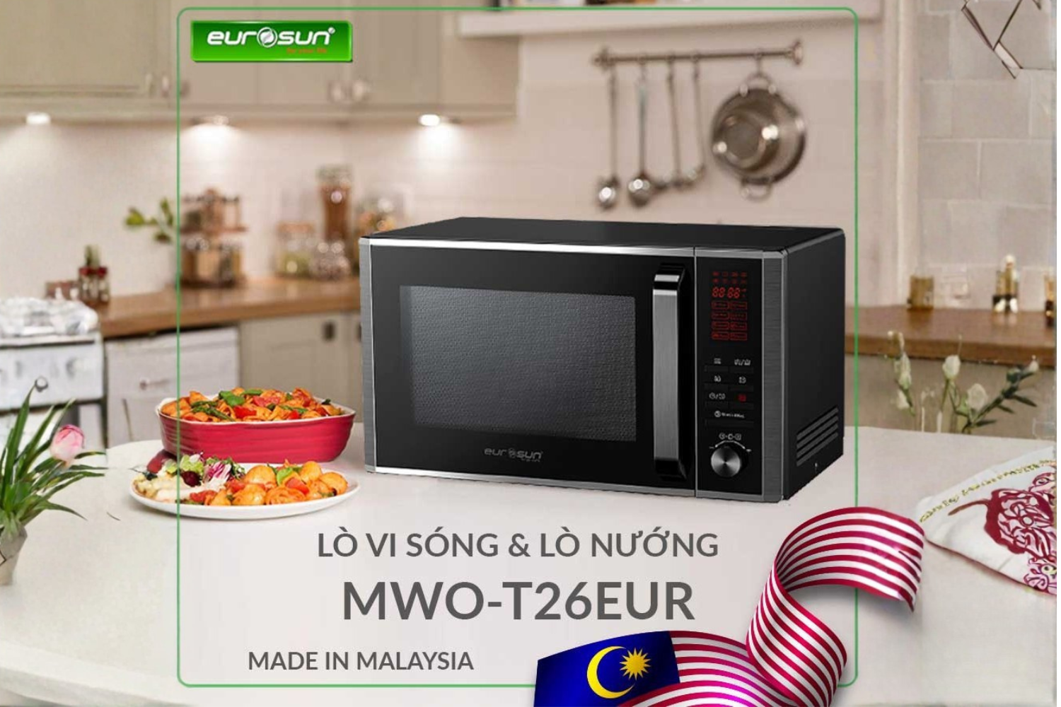 Lò vi sóng Eurosun MWO-T26EU nhập khẩu nguyên chiếc từ Malaysia