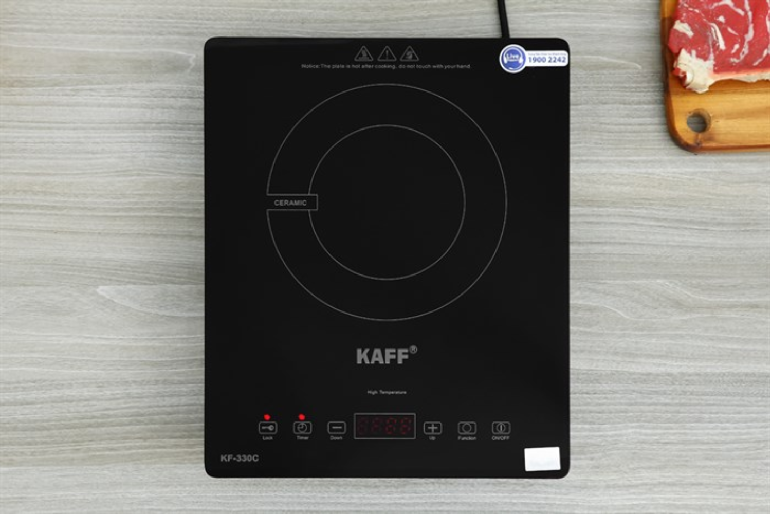 KAFF KF-330C được trang bị một vùng nấu công suất lên tới 2200W