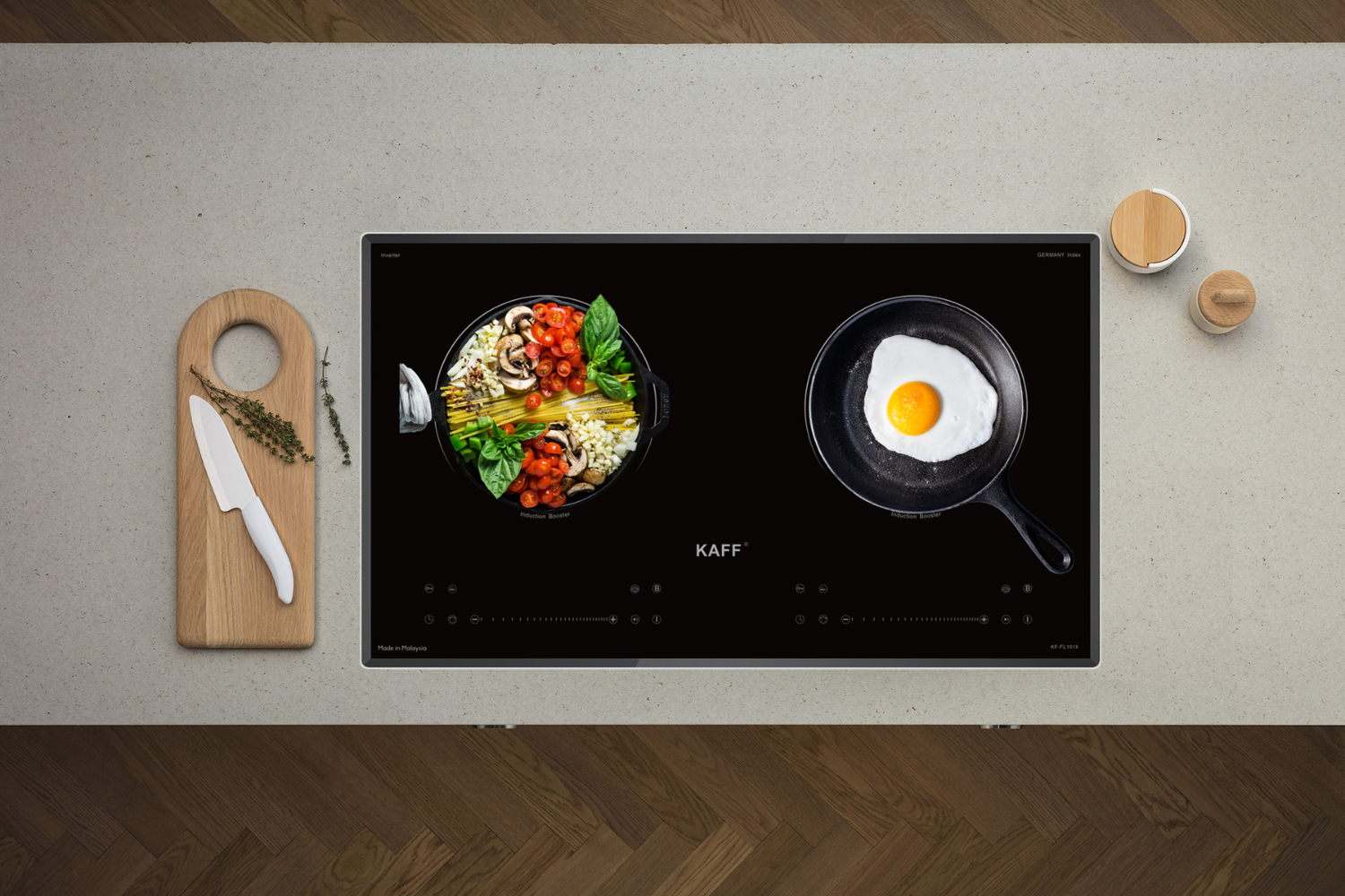 Bếp từ âm KAFF KF-FL101II sở hữu 2 vùng nấu từ độc lập