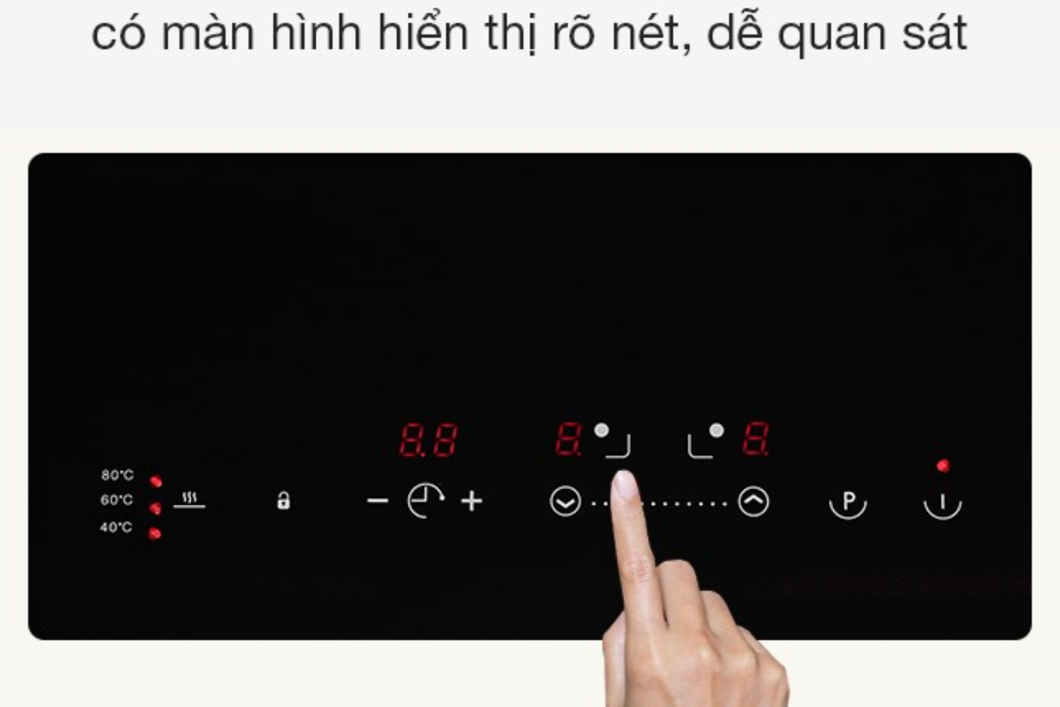 Bếp được trang bị bảng điều khiển cảm ứng trượt (Slider) cao cấp