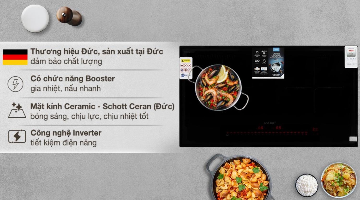 KAFF KF-HID7348II mang lại trải nghiệm nấu nướng chuẩn mực và đẳng cấp