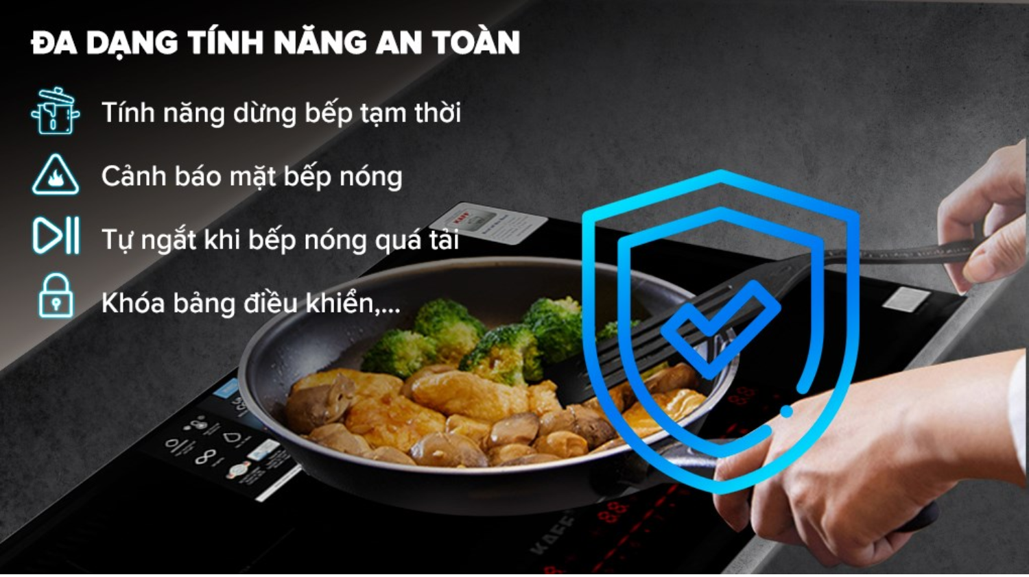 Bếp từ KAFF KF-HID7348II được trang bị loạt tính năng tiện ích