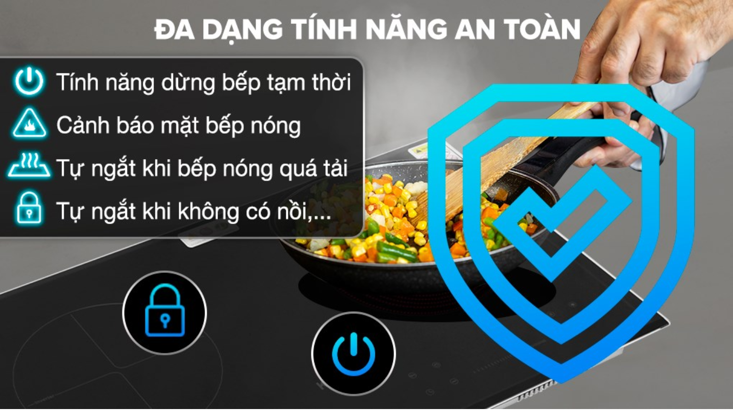 Bếp điện từ KAFF KF-FL88IC New có hệ thống an toàn đa lớp