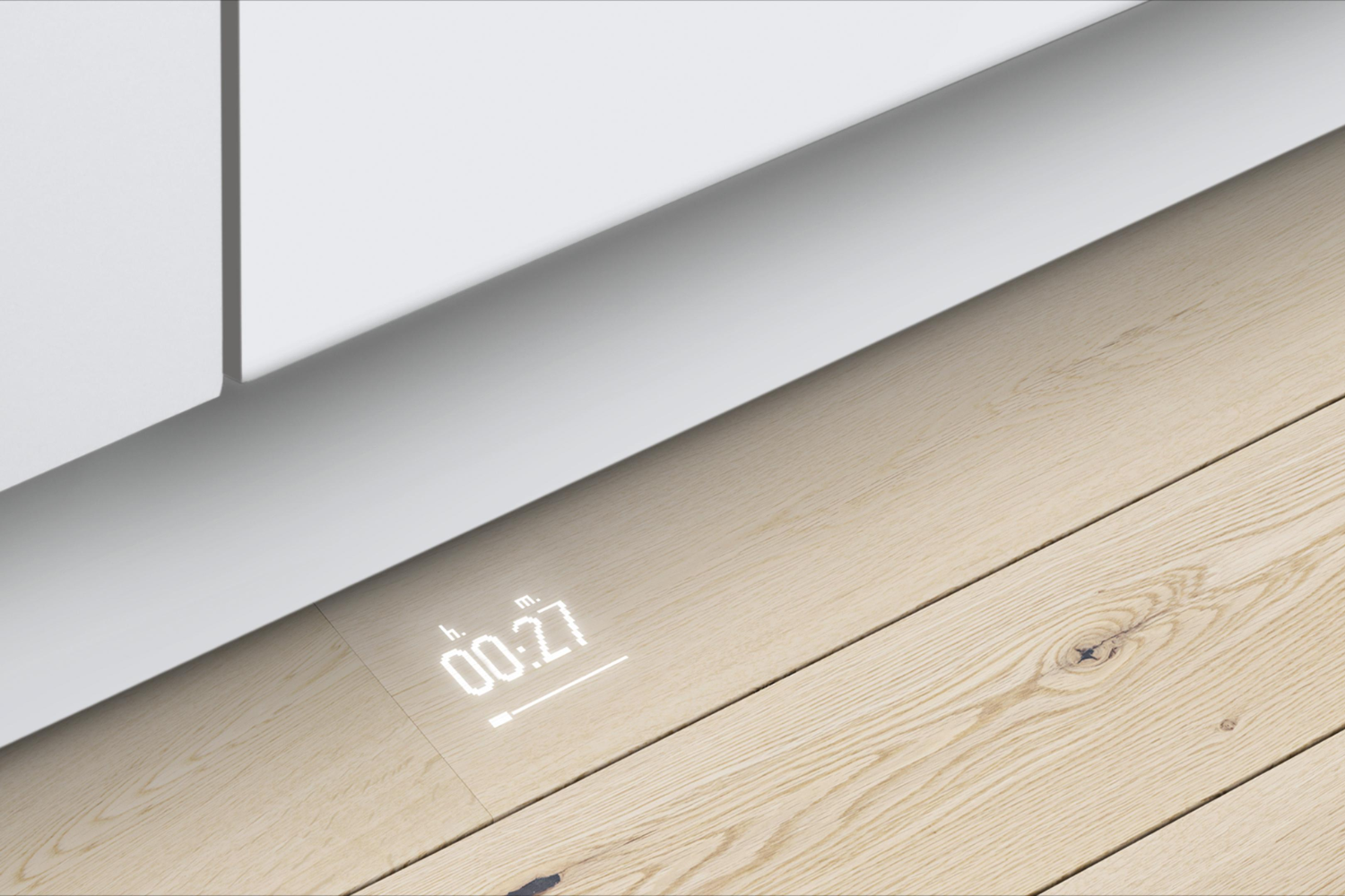 Tích hợp đèn Info Light chiếu xuống sàn nhà hiện đại