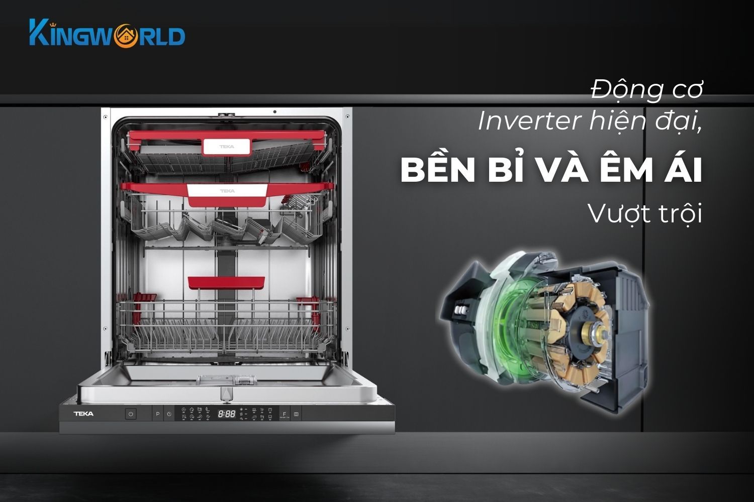 Động cơ Inverter thế hệ mới vận hành êm ái, tiết kiệm điện năng