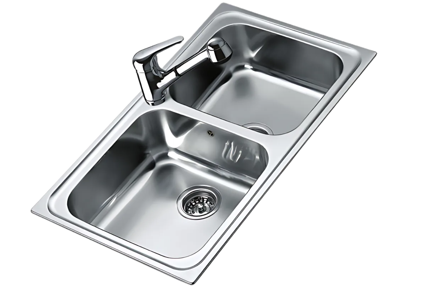 Chậu rửa chén Teka CLASSIC 2B 86 với 2 hộc rửa lệch nhau cỡ lớn tạo cảm giác thoải mái