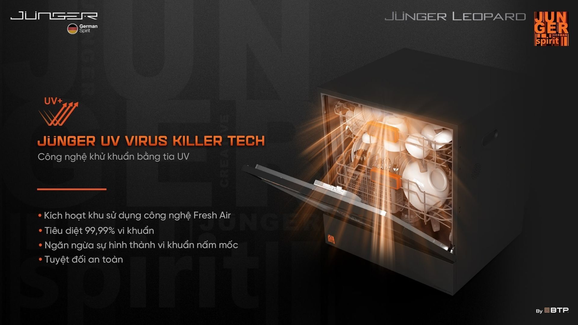 Công nghệ diệt khuẩn Junger UV Virus Killer Tech sạch sâu tuyệt đối