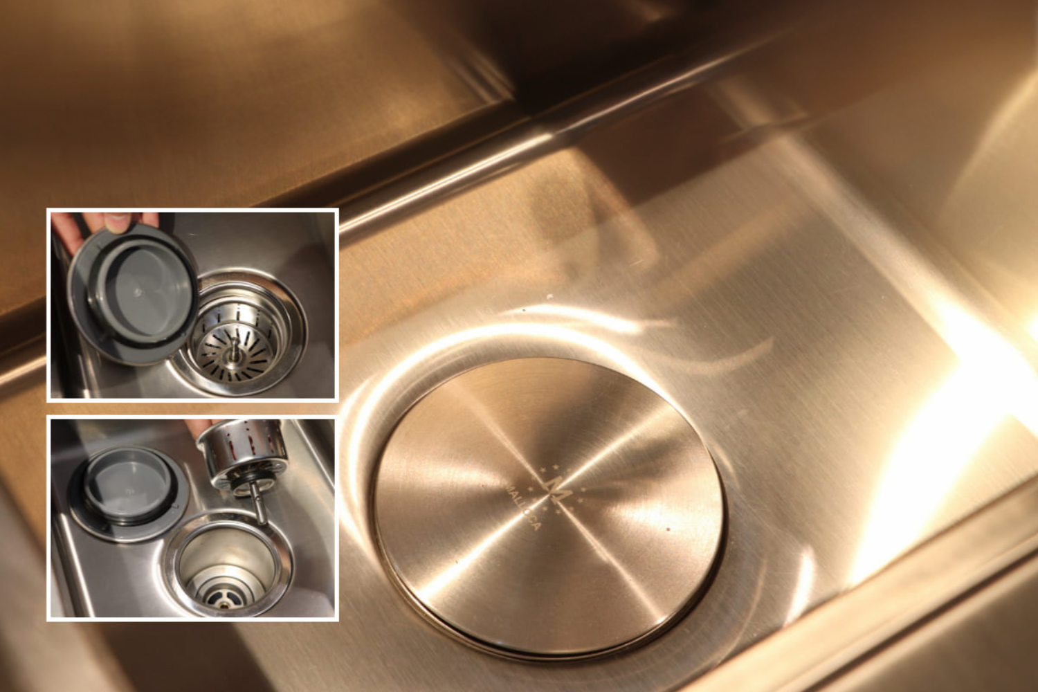 Rổ lọc của chậu rửa Malloca MS 8817 được chế tác từ chất liệu inox cao cấp, không gỉ sét