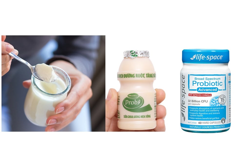 Probi đứng giữa sữa chua ăn và viên uống