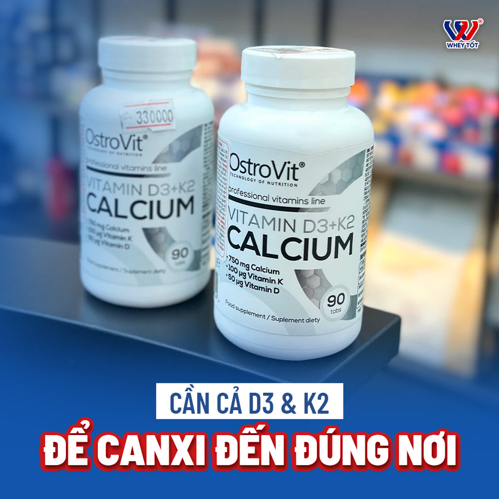 OstroVit Viên Bổ Sung Vitamin D3 - K2 - Calcium | 90 viên