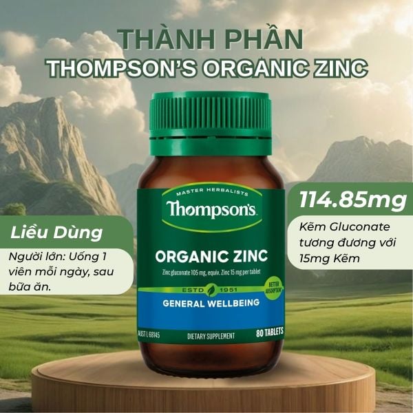 viên uống kẽm hữu cơ Thompson's