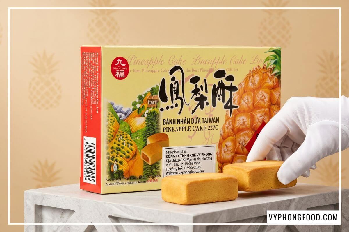 Hộp bánh dứa Đài Loan Nice Choice 227g chính hãng bên cạnh bánh dứa cách làm chuẩn xưởng xứ Đài.