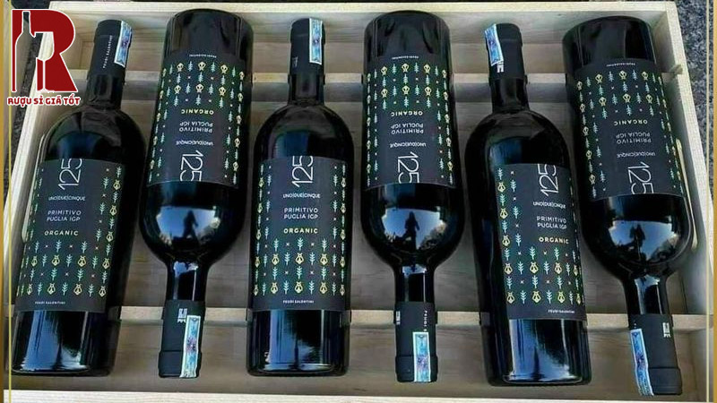 Rượu Vang Ý Đỏ 125 Primitivo Red Organic nhập khẩu chính hãng