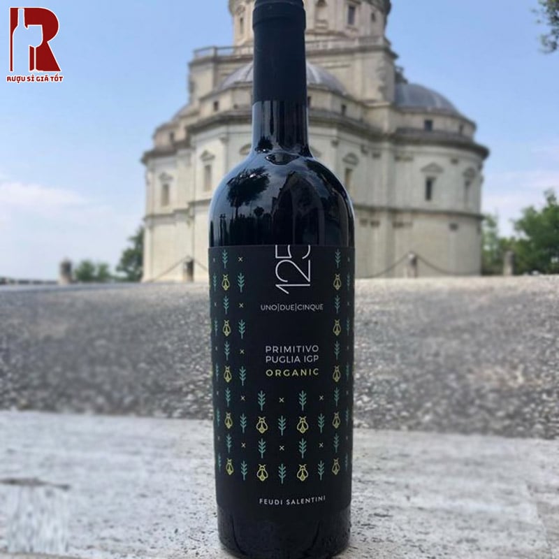 Rượu Vang Ý Đỏ 125 Primitivo Red Organic nhập khẩu