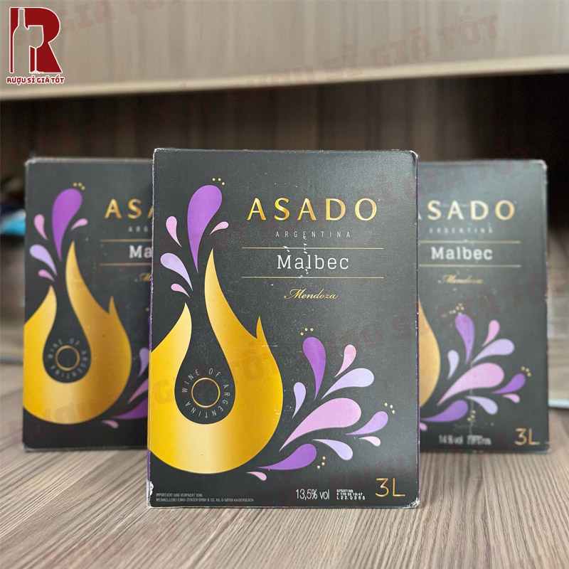 Rượu Vang Argentina Đỏ Asado Malbec 3L nhập khẩu chính hãng giá rẻ