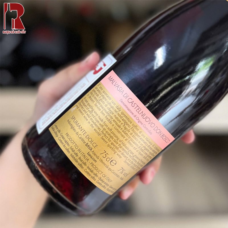 Rượu Vang Nổ Bava Malvasia Rose Spumante DOC nhập khẩu chính hãng giá rẻ