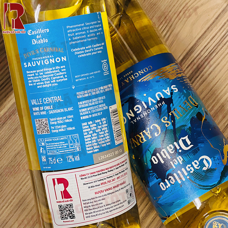 Rượu Vang Chile Trắng Devil's Carnaval Phenomenal Sauvignon Blanc nhập khẩu chính hãng giá rẻ