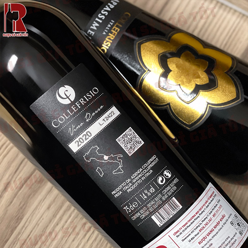 Vang Ý Đỏ Collefrisio Appassimento hoàn hảo cho các bữa tiệc ấm cúng hoặc cả những bữa ăn hàng ngày