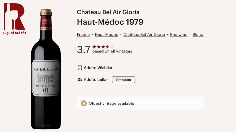 Rượu Vang Pháp Chateau Bel Air Cru Bourgeois
