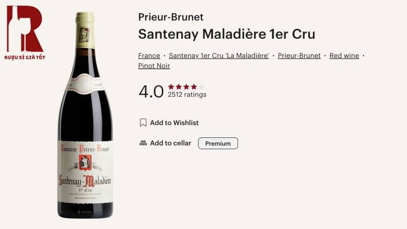 Rượu Vang Pháp Domaine Prieur Brunet Santenay
