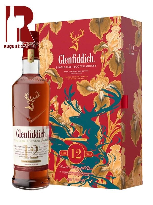 Hộp quà rượu Tết 2026 - Rượu Glenfiddich 12 Năm Sherry