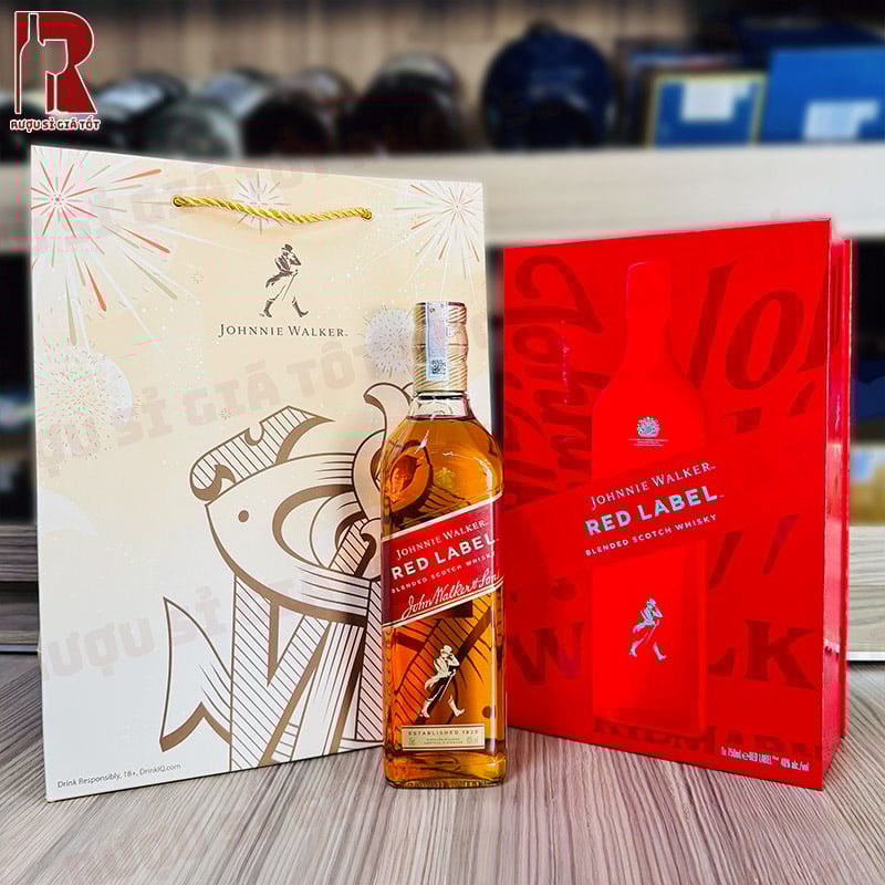 Rượu Johnnie Walker Red Label - Hộp Quà Tết 2026 giá rẻ