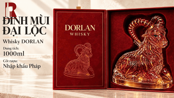 Rượu Linh Vật Dê Đinh Mùi - Whisky Dorlan - Dê Ngồi Đại Lộc