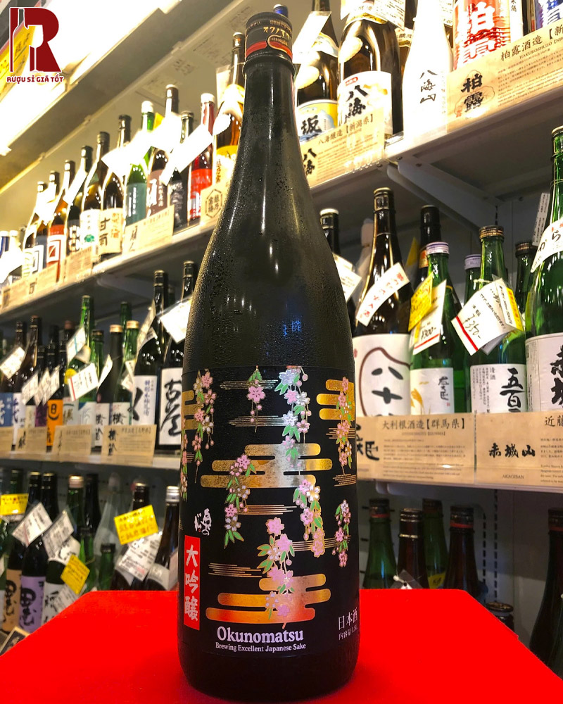 Rượu Sake Okunomatsu Daiginjo Sakura Ngon Bổ Rẻ