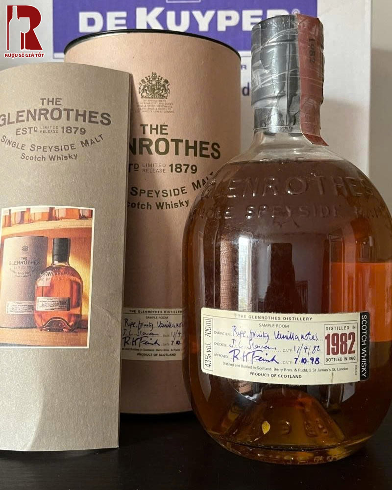 Thiết Kế Chai Rượu Whisky Glenrothes 15 Năm 1982