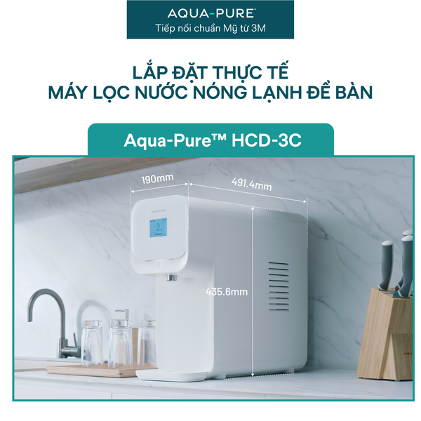 Máy Lọc Nước Nóng Lạnh Để Bàn Cao Cấp Aquapure HCD-3C