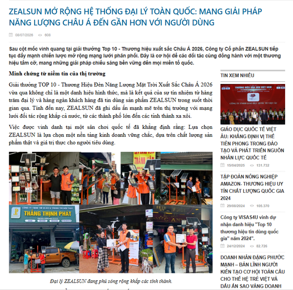 Bao kinh te chau a dua tin ve zealsun