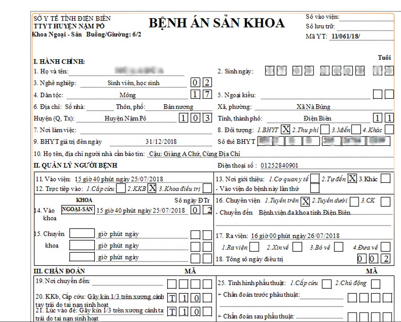 biểu mẫu bệnh án sản khoa trong phần mềm quản lý bệnh án điện tử E-EMR