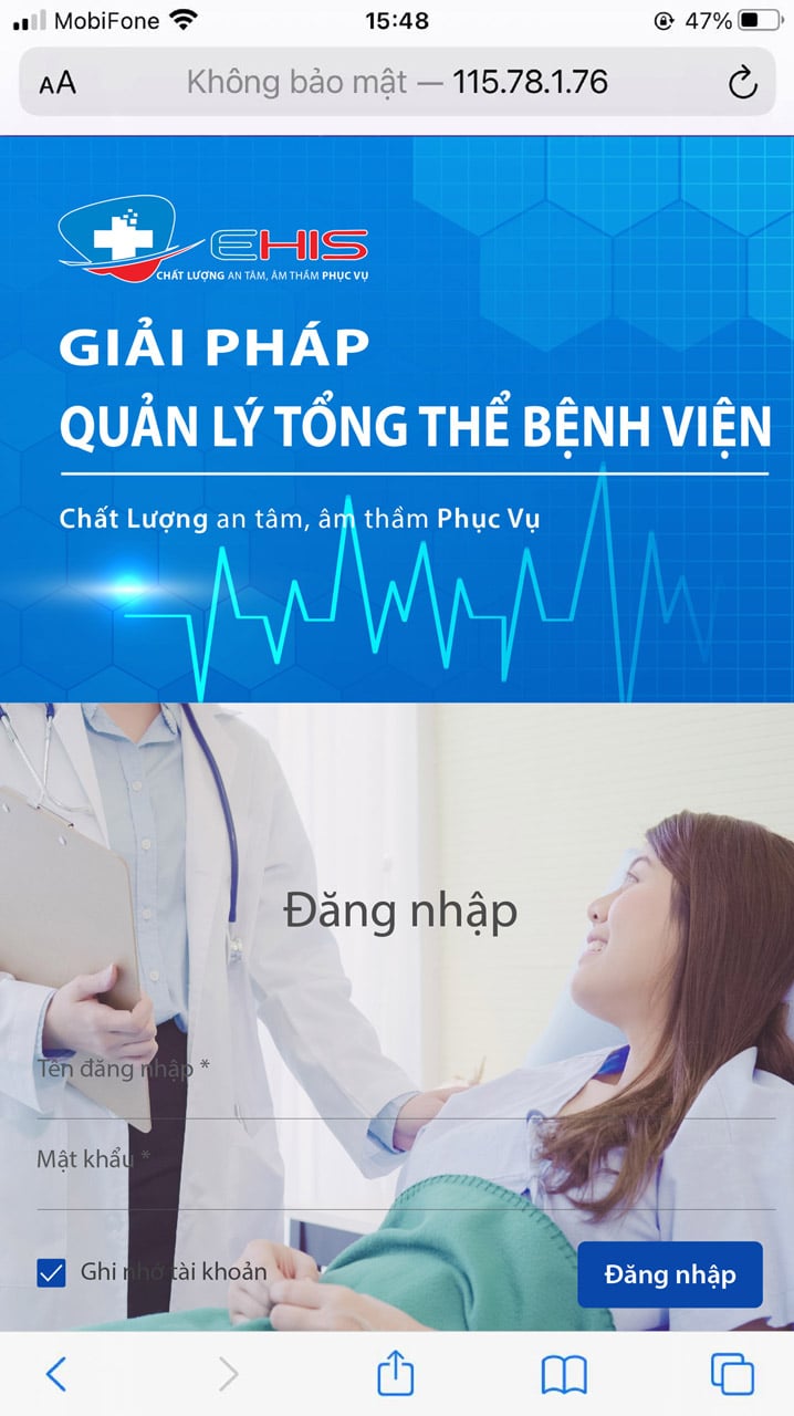 Ứng dụng Ehis Web trên thiết bị di động giúp quản lý y tế mọi lúc mọi nơi