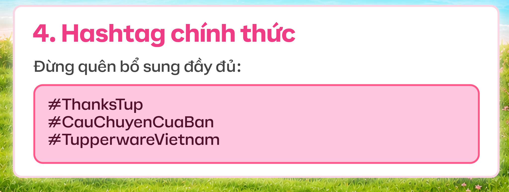 3 Hashtag cuộc thi Thanks Tup