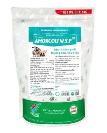 THUỐC ĐẶC TRỊ VIÊM PHỔI HEO – AMOXCOLI W.S.P 50