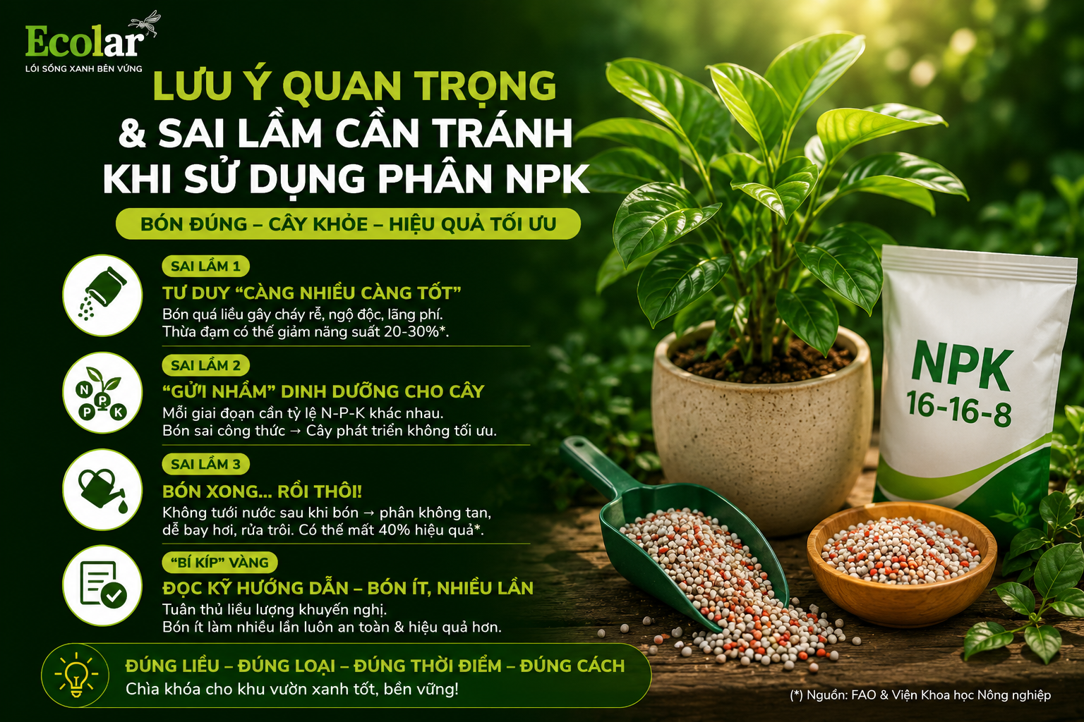 Lưu Ý Quan Trọng & Sai Lầm Cần Tránh Khi Sử Dụng Phân NPK