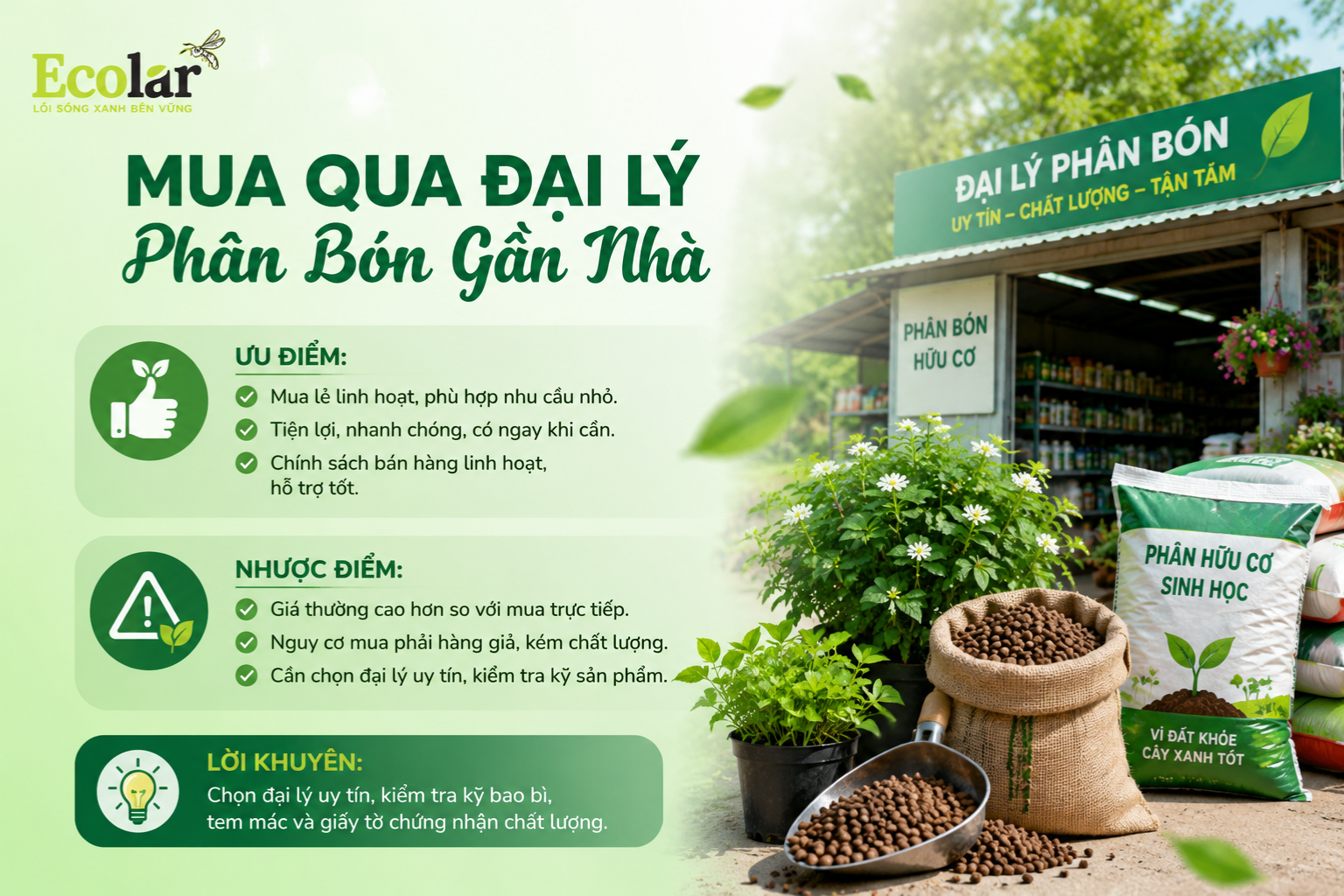 Lựa Chọn 2: Mua Qua Đại Lý Phân Bón Gần Nhà