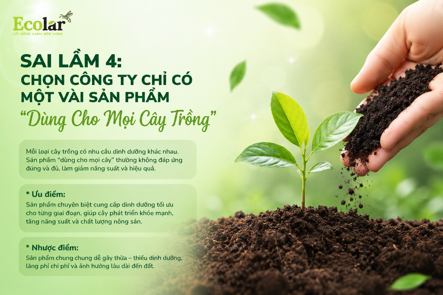 Sai Lầm 4: Chọn Công Ty Chỉ Có Một Vài Sản Phẩm 'Dùng Cho Mọi Cây Trồng'