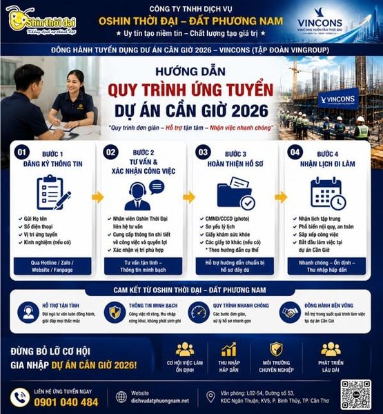 Tuyển Dụng Việc Làm Cần Giờ 2026 – Cơ Hội Gia Nhập Đội Ngũ Oshin Thời Đại Đất Phương Nam