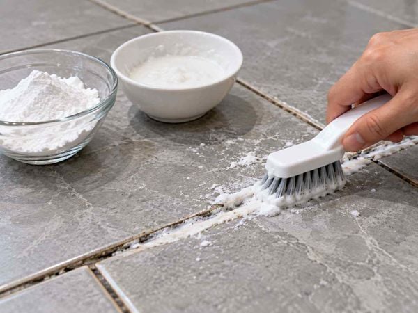 Dùng baking soda làm sạch ron gạch